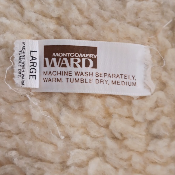 Vintage Montgomery Ward Sherpa Lined Denim Vest. - Picture 7 of 9